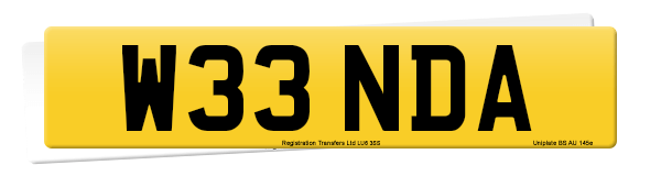 Registration number W33 NDA